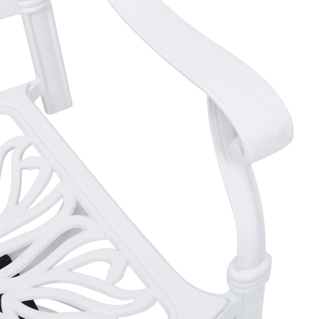 Swivel Garden Chairs 2 pcs Cast Aluminium White