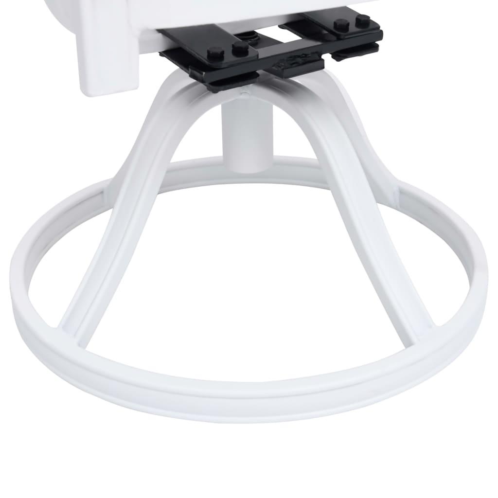 Swivel Garden Chairs 2 pcs Cast Aluminium White