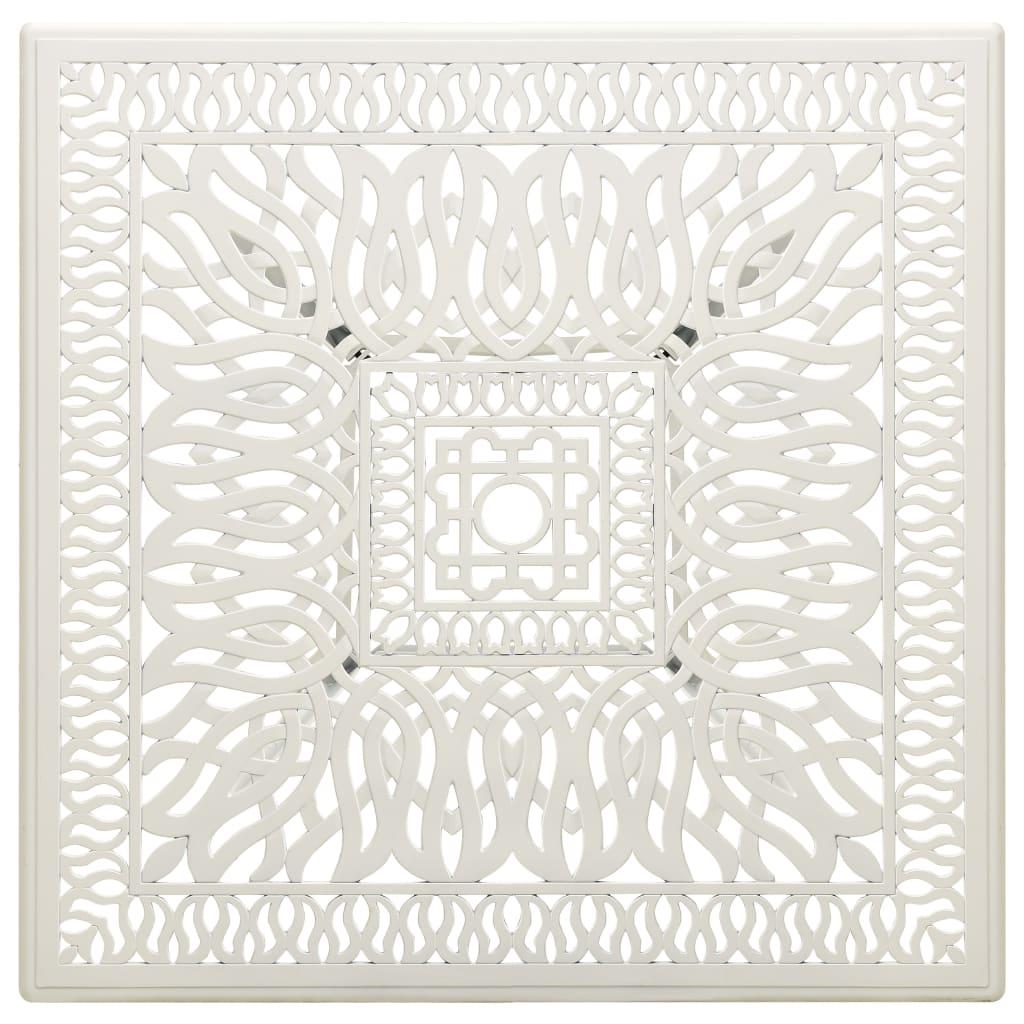Garden Table White 90x90x73 cm Cast Aluminium