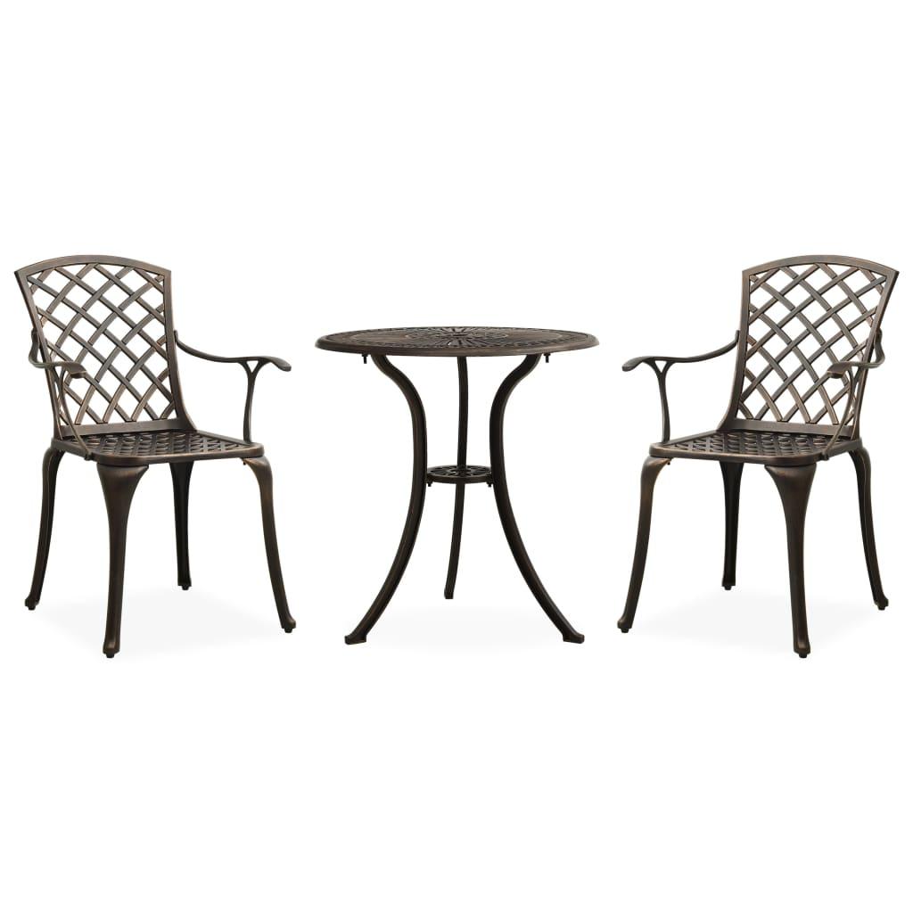 3 Piece Bistro Set Cast Aluminium Bronze