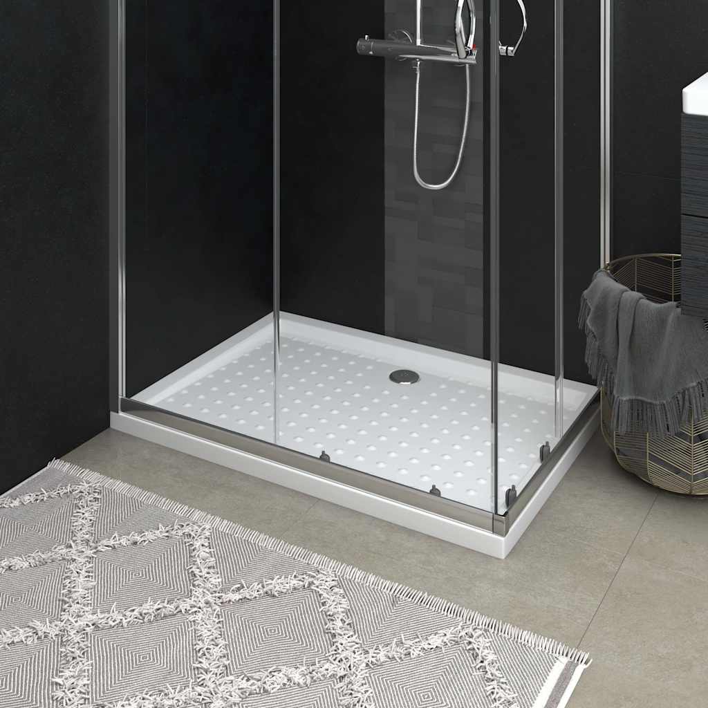 Shower Base Tray with Dots White 70x100x4 cm ABS