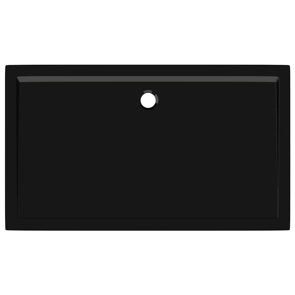 Rectangular ABS Shower Base Tray Black 70x120 cm