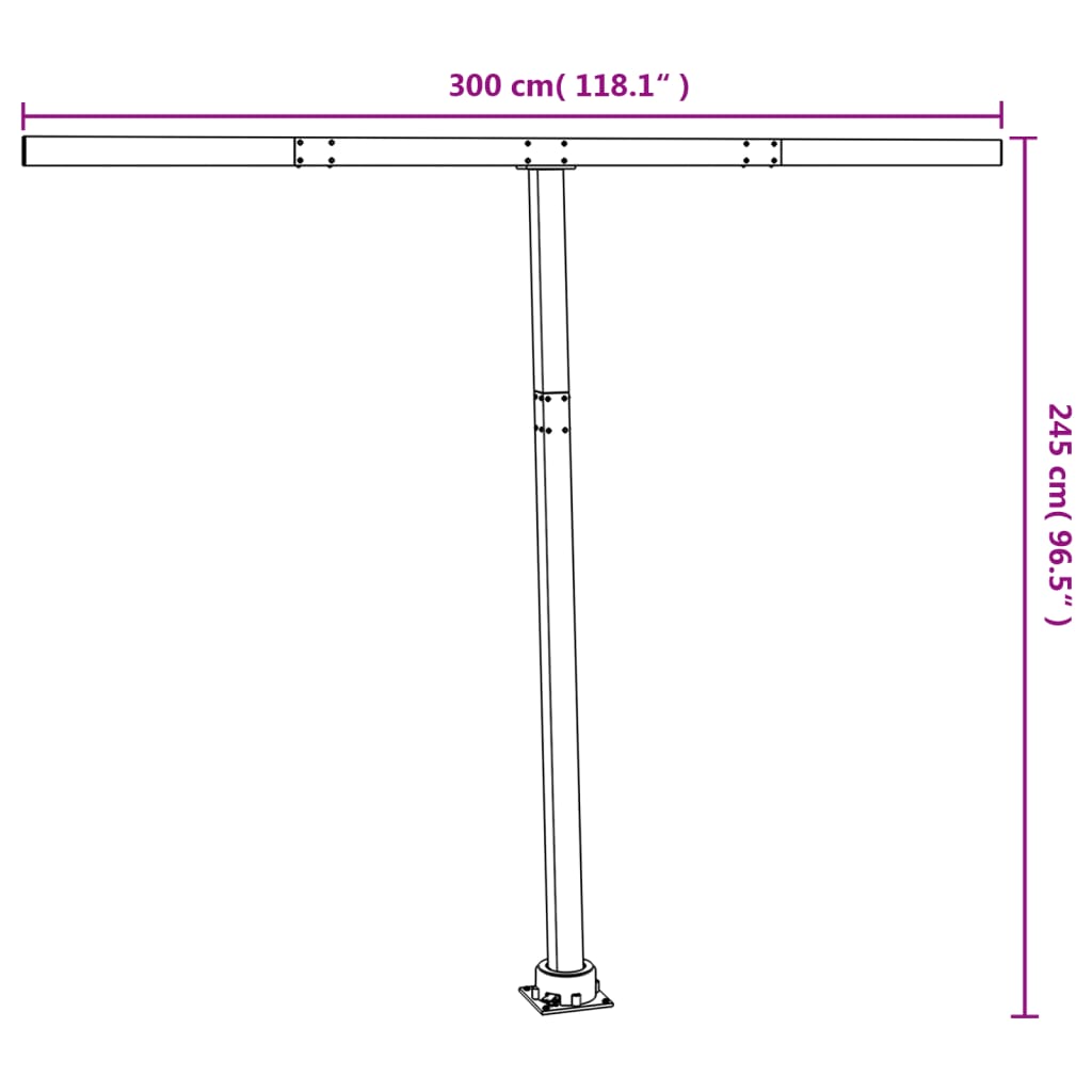 Awning Post Set Anthracite 300x245 cm Iron