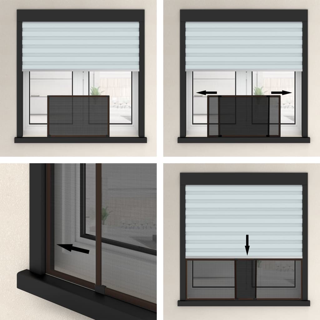 Extendable Insect Screen for Windows Brown (75-143)x50 cm
