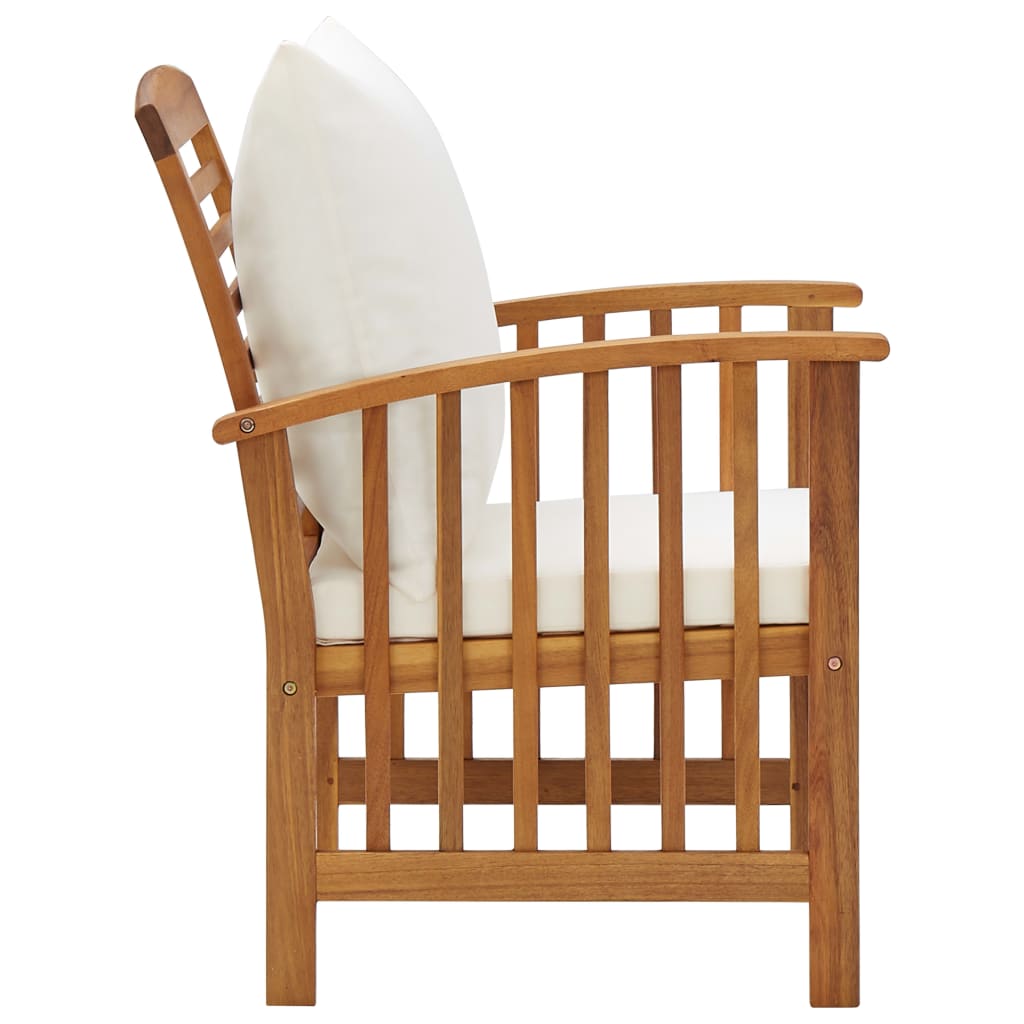 4 Piece Garden Lounge Set with Cushions Solid Acacia Wood
