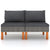 Middle Sofas 2 pcs Poly Rattan and Solid Eucalyptus Wood
