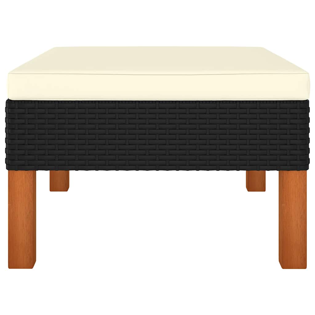 3 Piece Garden Lounge Set Poly Rattan and Solid Eucalyptus Wood