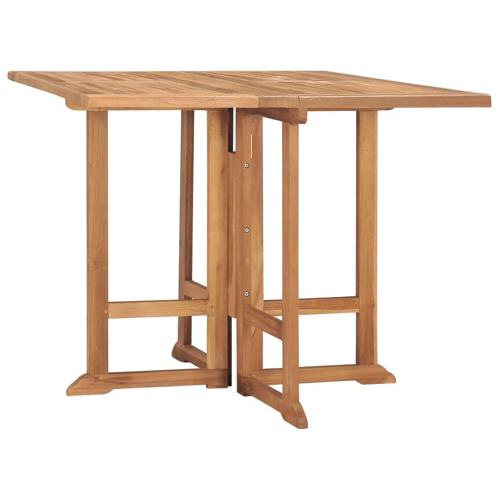 Folding Garden Dining Table 90x90x75 cm Solid Teak Wood