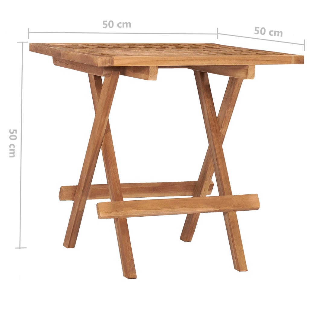 Folding Garden Table 50x50x50 cm Solid Wood Teak