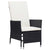 3 Piece Garden Lounge Set with Cushions Poly Rattan Black