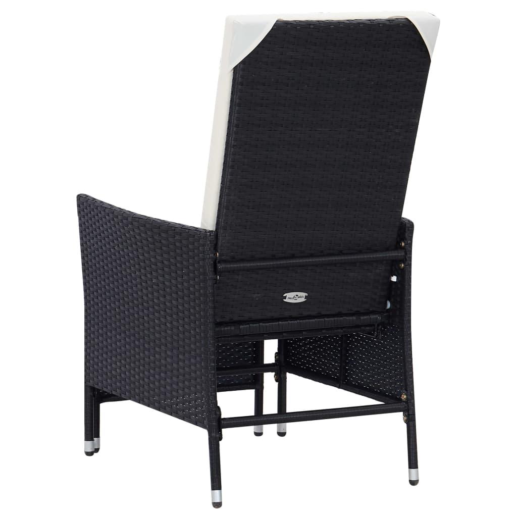 3 Piece Garden Lounge Set with Cushions Poly Rattan Black