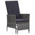 3 Piece Garden Lounge Set with Cushions Poly Rattan Grey
