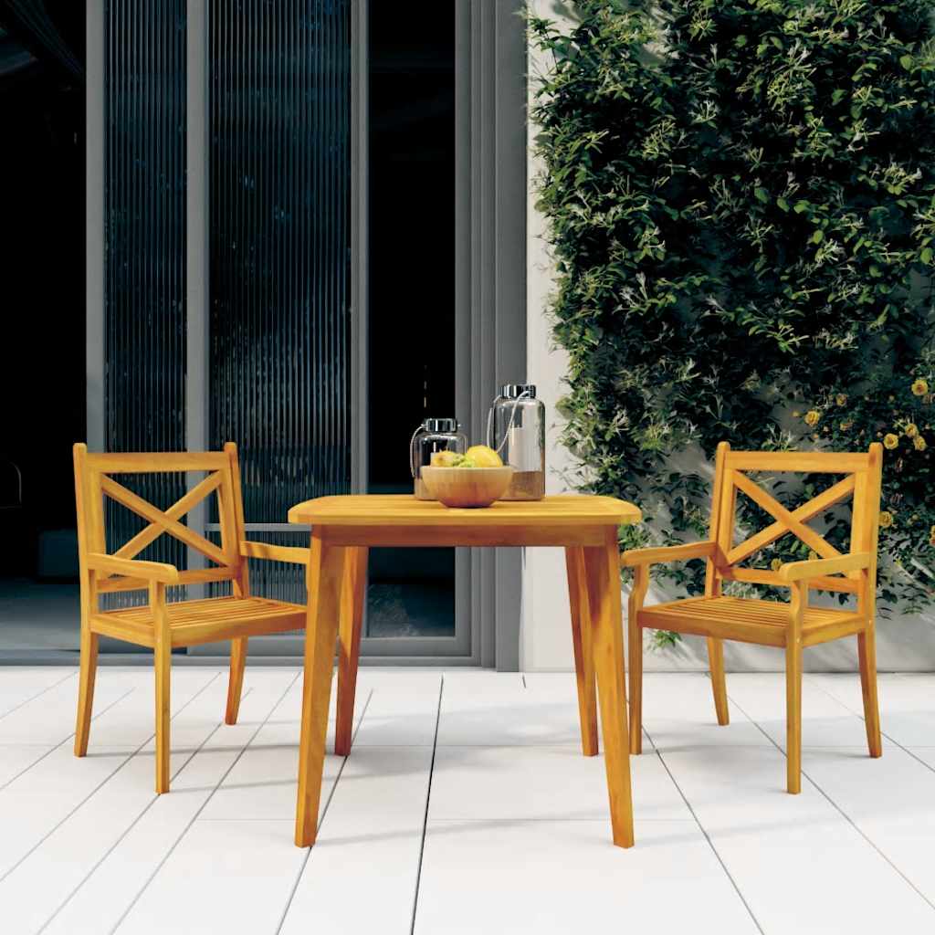 3 Piece Garden Dining Set Solid Wood Acacia