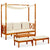 Garden Bench with Table & Footrests Solid Acacia Wood