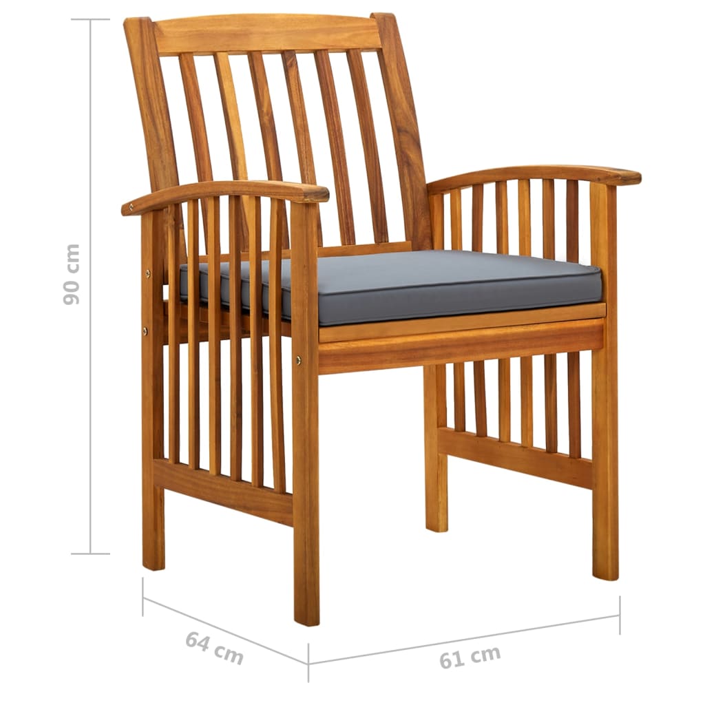 9 Piece Garden Dining Set with Cushions Solid Acacia Wood