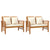 3 Piece Garden Lounge Set with Cushions Solid Wood Acacia