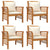 5 Piece Garden Lounge Set with Cushions Solid Wood Acacia