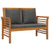 4 Piece Garden Lounge Set with Cushions Solid Wood Acacia