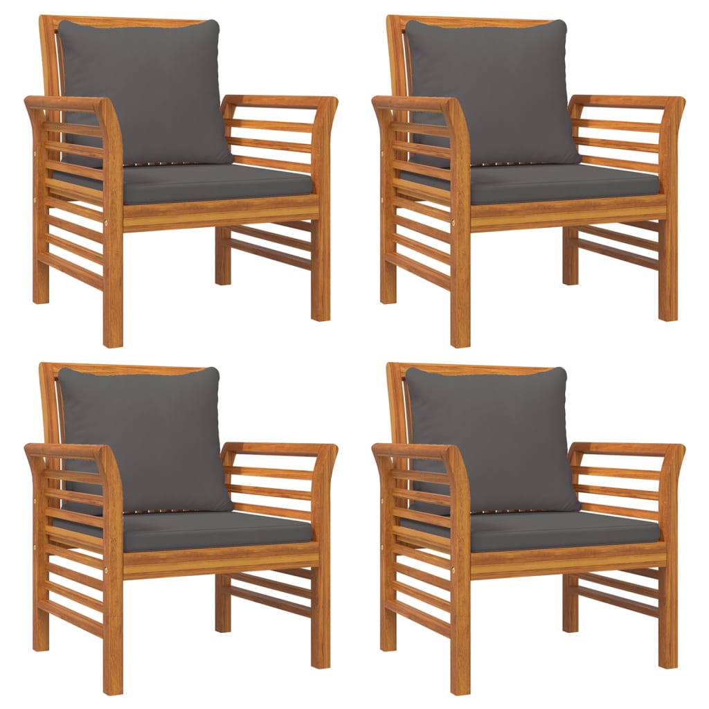 5 Piece Garden Lounge Set with Cushions Solid Wood Acacia