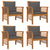 5 Piece Garden Lounge Set with Cushions Solid Wood Acacia