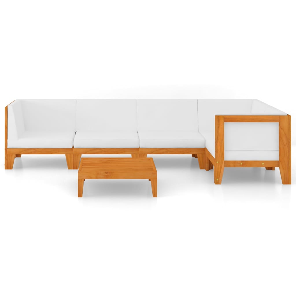 6 Piece Garden Lounge Set with Cushions Solid Acacia Wood