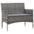 2 Piece Garden Lounge Set with Cushion Poly Rattan Grey