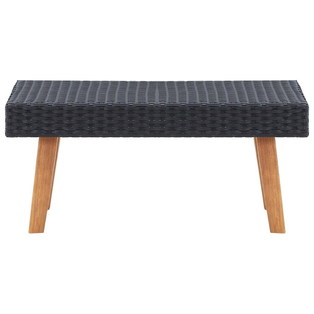 4 Piece Garden Lounge Set with Cushions Poly Rattan Black