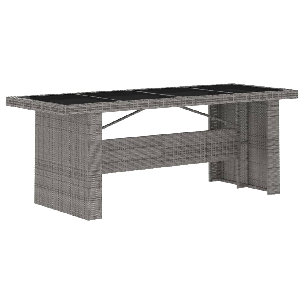 7 Piece Outdoor Dining Set with Cushions Poly Rattan Grey