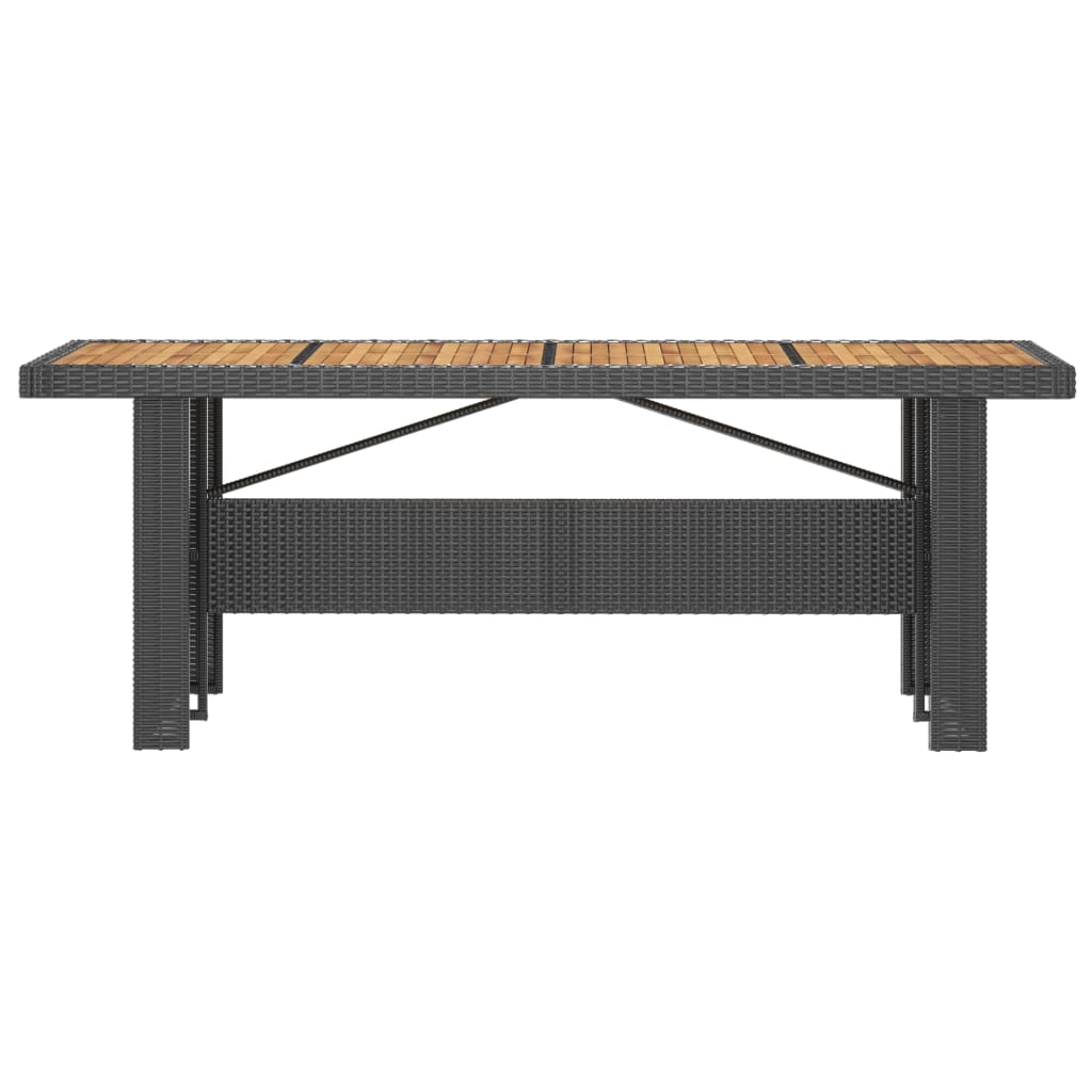 7 Piece Outdoor Dining Set with Cushions Poly Rattan Black