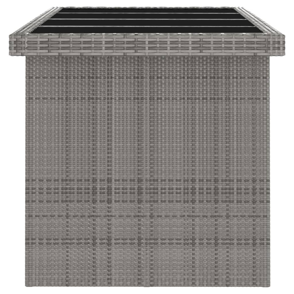 11 Piece Outdoor Dining Set with Cushions Poly Rattan Grey