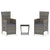 3 Piece Garden Lounge Set with Cushions Poly Rattan Grey