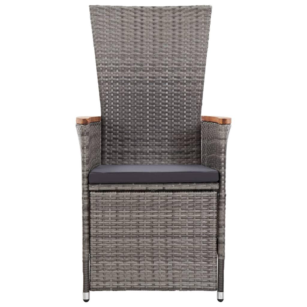 3 Piece Garden Lounge Set with Cushions Poly Rattan Grey
