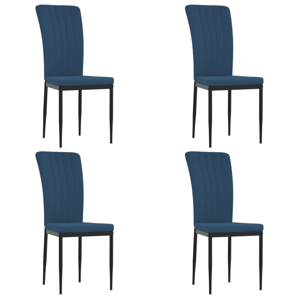 Dining Chairs 4 pcs Blue Velvet