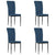 Dining Chairs 4 pcs Blue Velvet