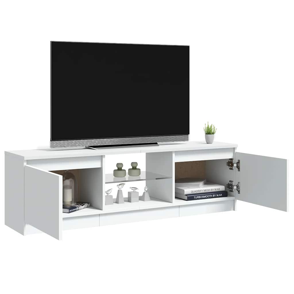 TV Cabinet with LED Lights White 120x30x36 cm
