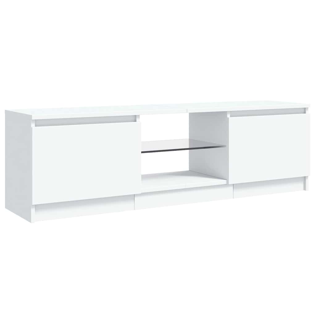 TV Cabinet with LED Lights White 120x30x36 cm