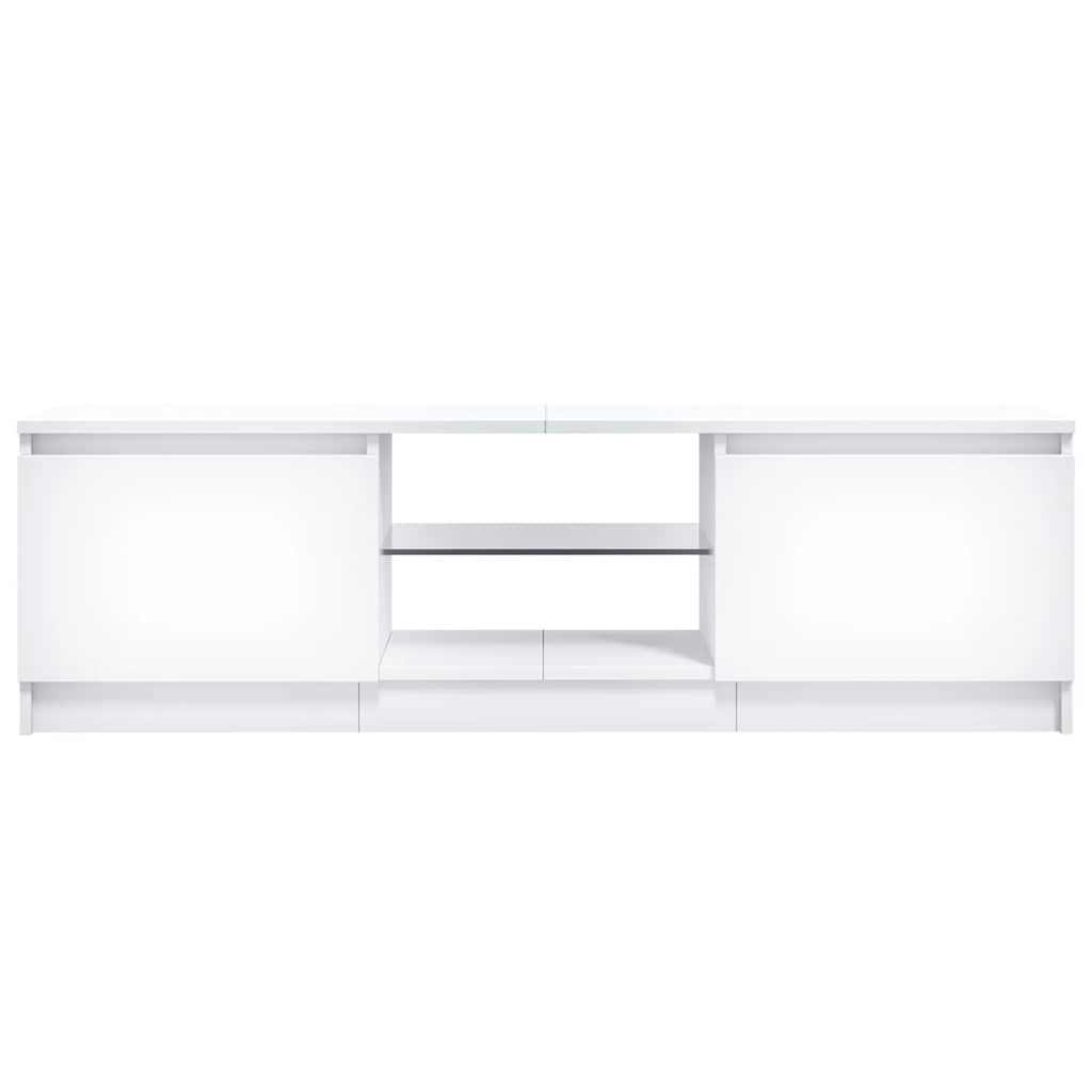 TV Cabinet with LED Lights White 120x30x36 cm