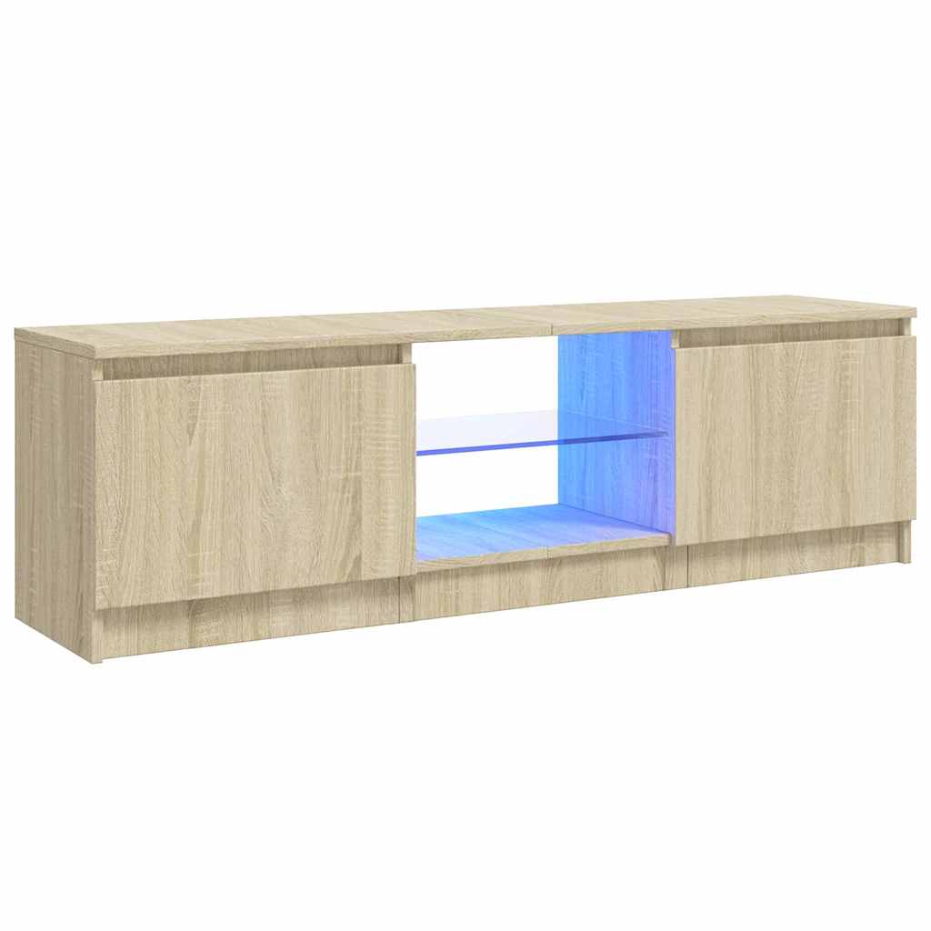 TV Cabinet with LED Lights Sonoma Oak 120x30x36 cm