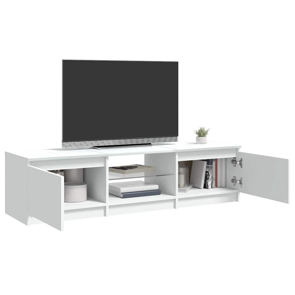 TV Cabinet with LED Lights White 140x40x36 cm