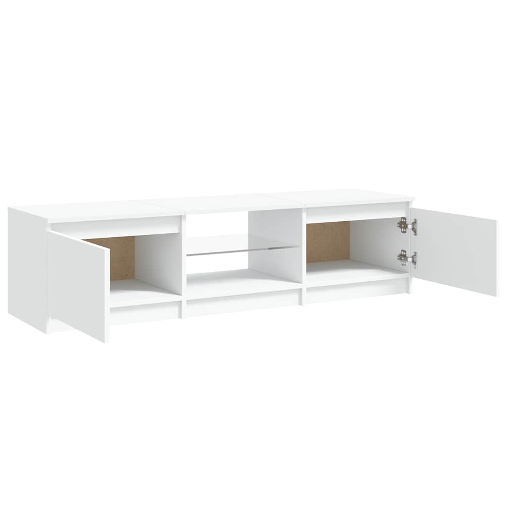TV Cabinet with LED Lights White 140x40x36 cm