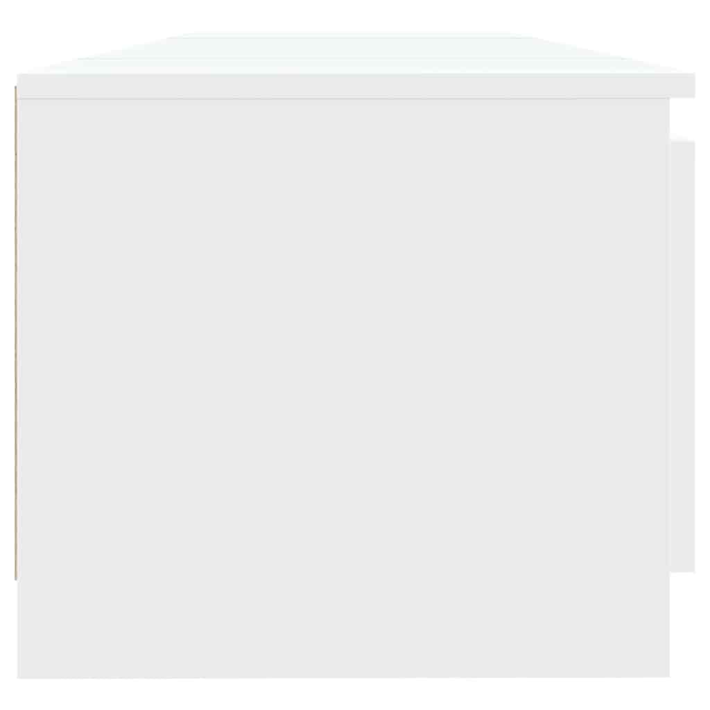 TV Cabinet with LED Lights White 140x40x36 cm