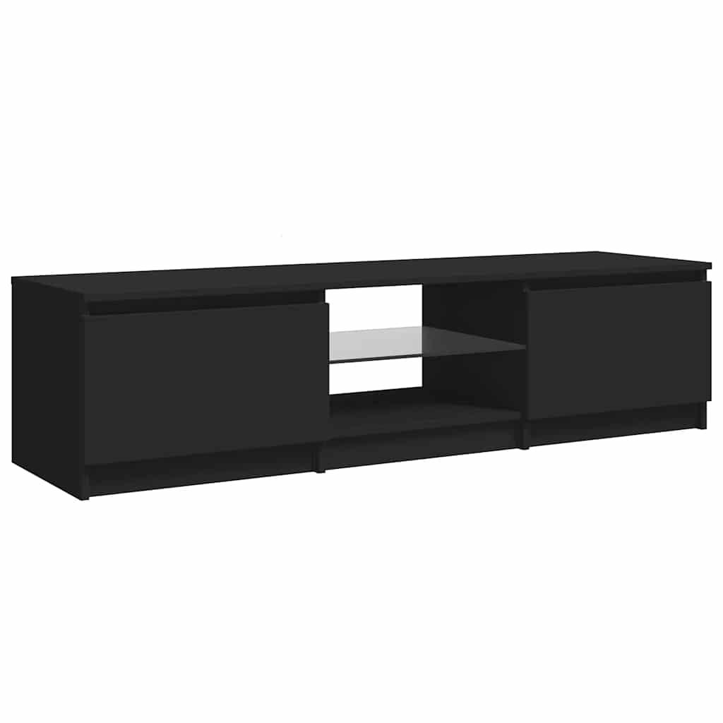 TV Cabinet with LED Lights Black 140x40x36 cm
