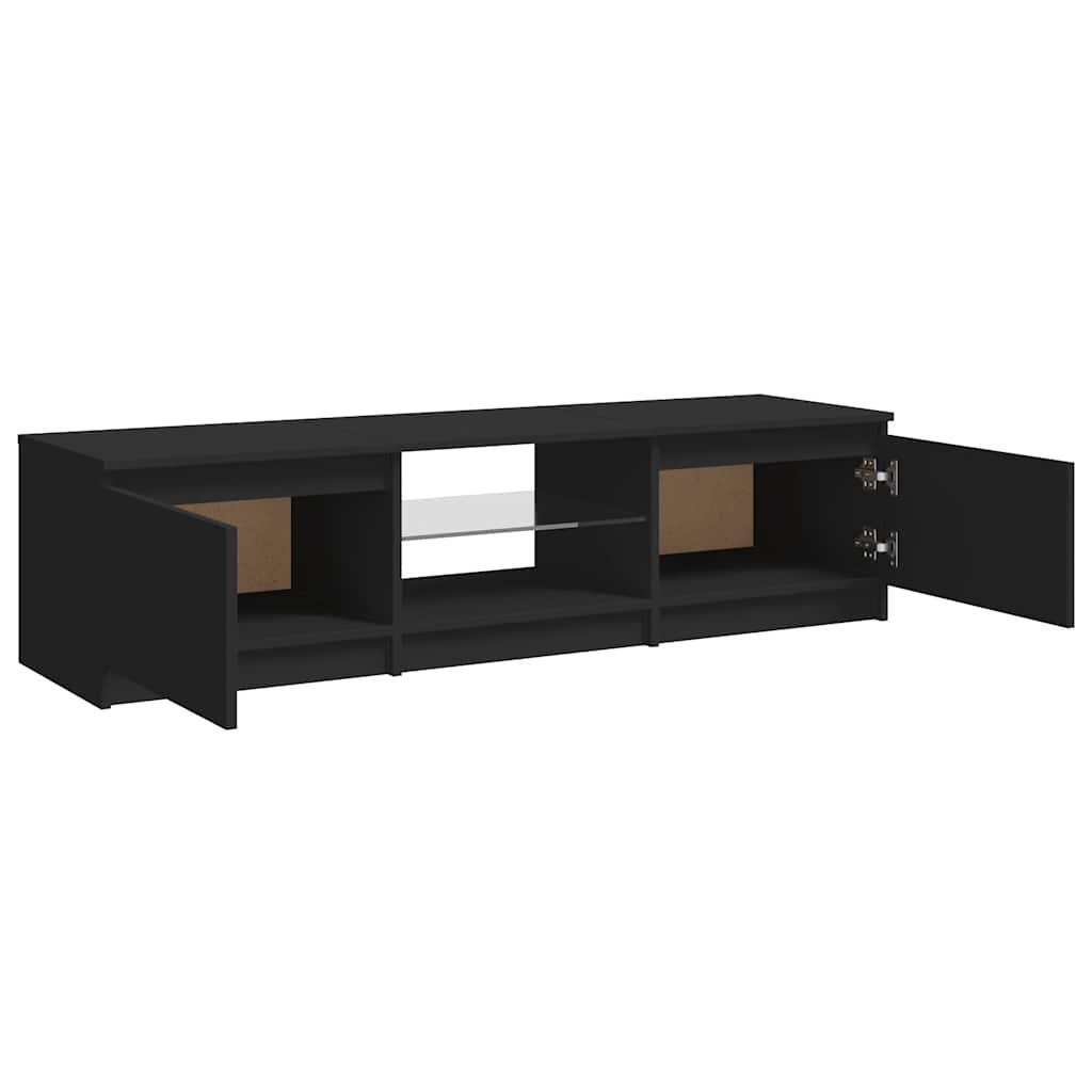 TV Cabinet with LED Lights Black 140x40x36 cm
