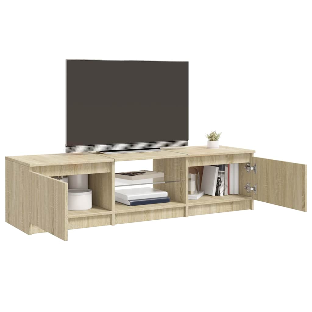 TV Cabinet with LED Lights Sonoma Oak 140x40x36 cm