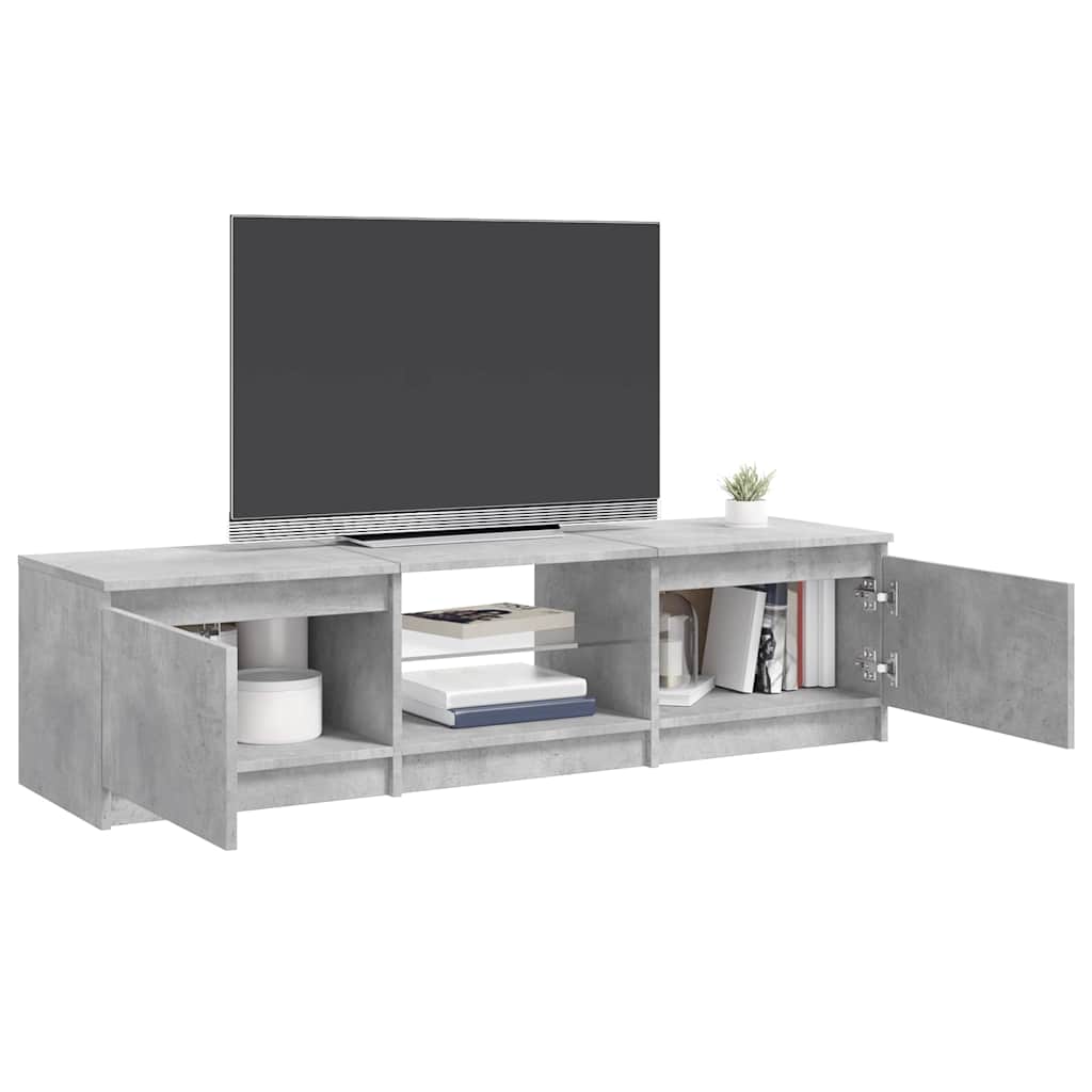 TV Cabinet with LED Lights Concrete Grey 140x40x36 cm