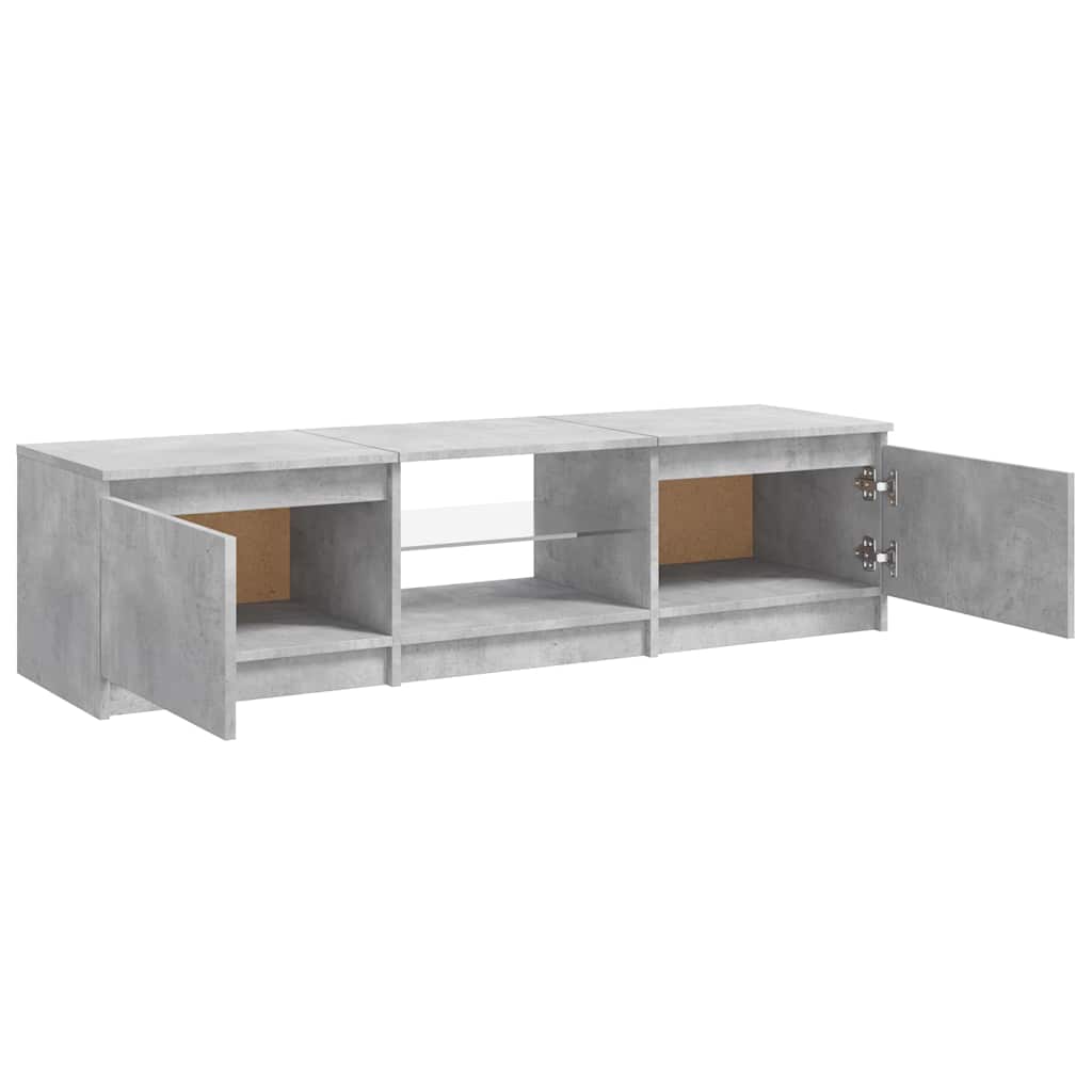 TV Cabinet with LED Lights Concrete Grey 140x40x36 cm