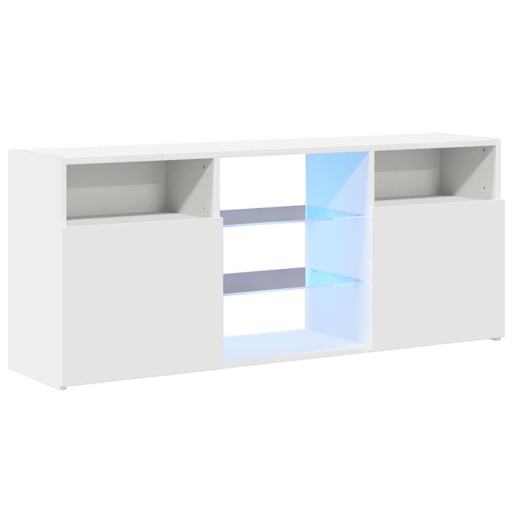 TV Cabinet with LED Lights White 120x30x50 cm