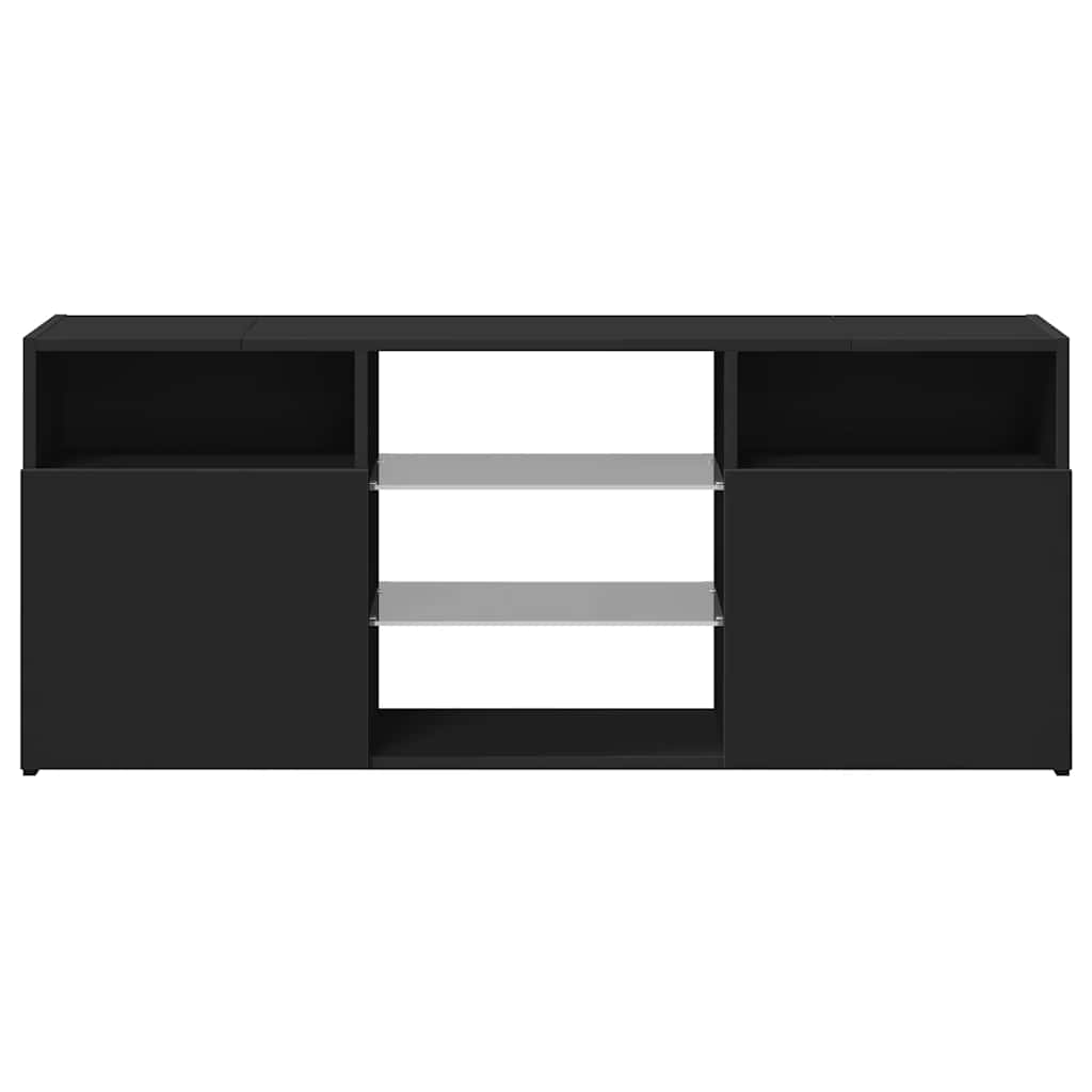 TV Cabinet with LED Lights Black 120x30x50 cm