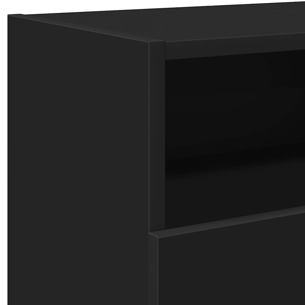 TV Cabinet with LED Lights Black 120x30x50 cm