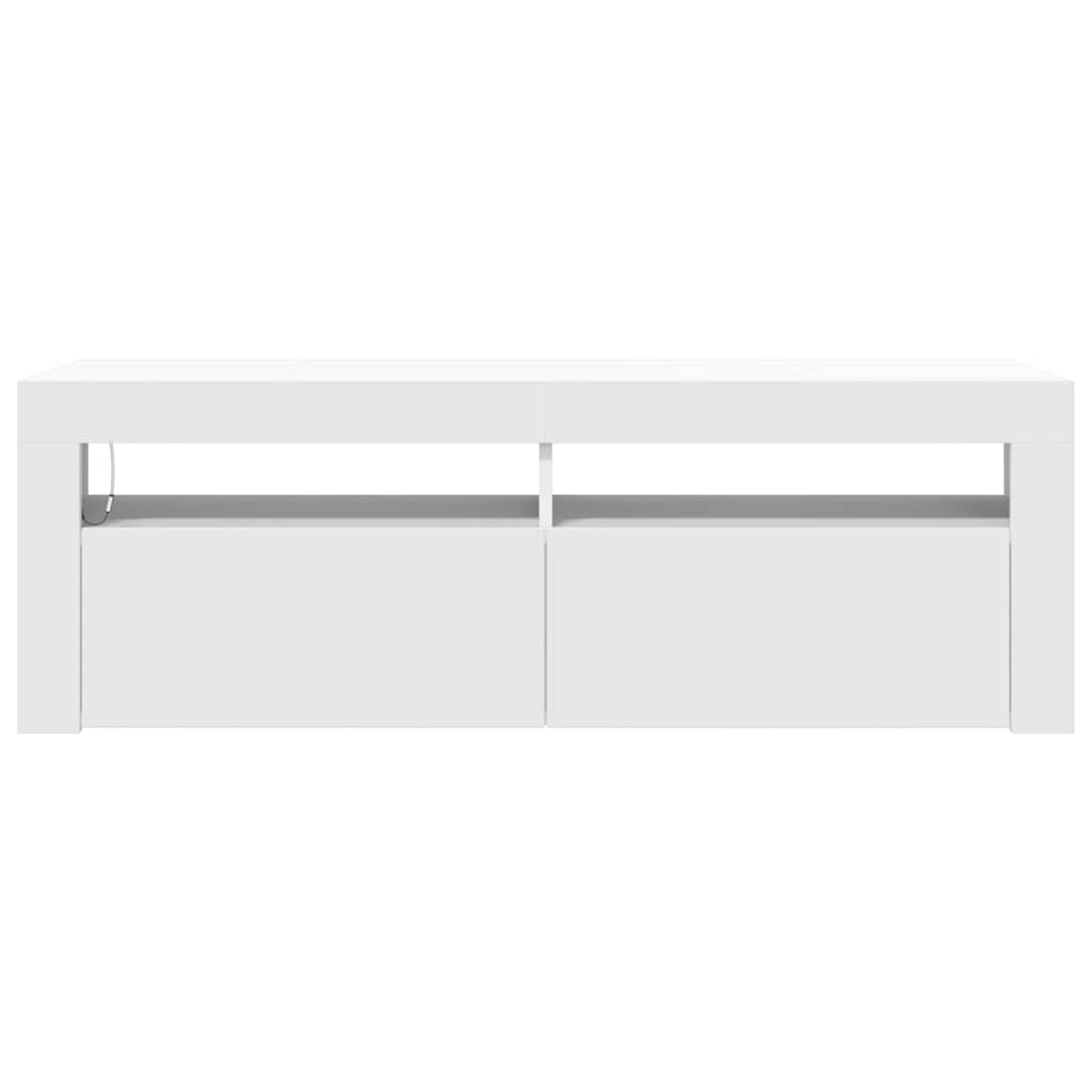 TV Cabinet with LED Lights White 120x35x40 cm